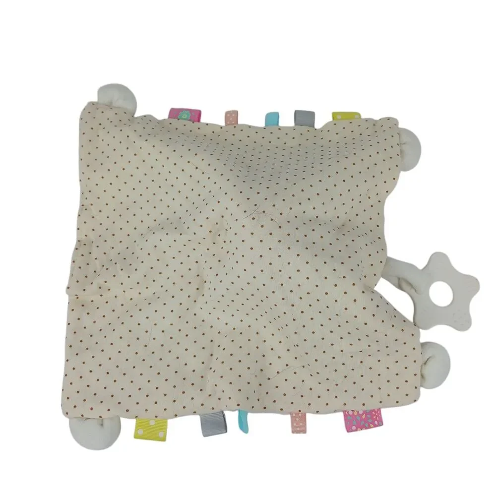 White Bunny Rabbit Soothing Sensory Fabric Lovey Security Blanket Teether